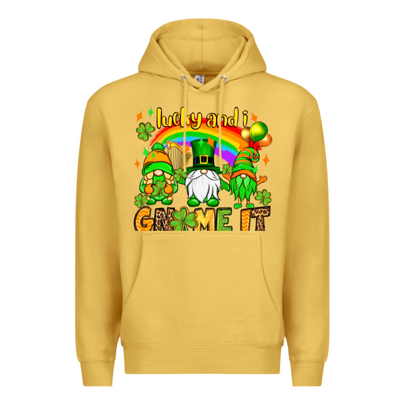 St. Patrick's Lucky And I Gnome It Premium Hoodie by OliviaCreatesArt | Teevron