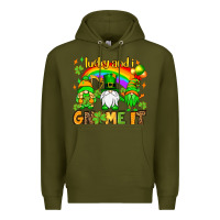 Army Green St. Patrick's Lucky and i gnome it Premium Hoodie - OliviaCreatesArt