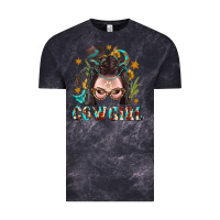 Cloud Black Western Cowgirl Braid Hair Vintage Tee - BundleAndBundleShop