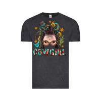 Vintage Black Western Cowgirl Braid Hair Vintage Tee - BundleAndBundleShop