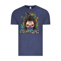 Vintage Denim Western Cowgirl Braid Hair Vintage Tee - BundleAndBundleShop