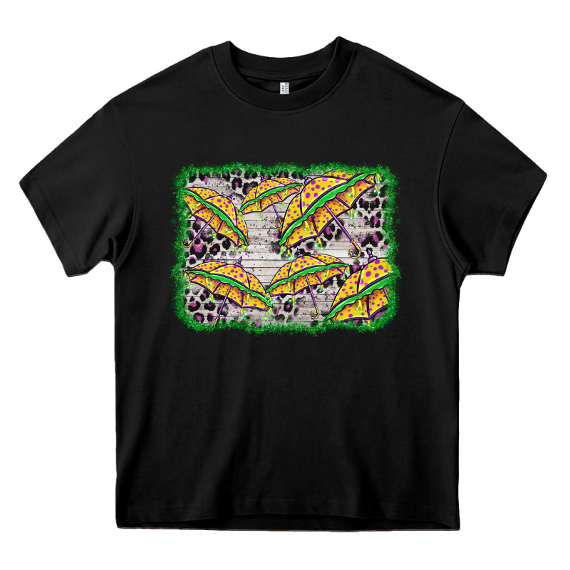 Mardi Gras Umbrella Background Heavy Core Tee by BarkalooDesign | Teevron