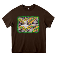 Chocolate Brown mardi gras umbrella background Heavy Core Tee - BarkalooDesign