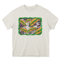 Cream mardi gras umbrella background Heavy Core Tee - BarkalooDesign