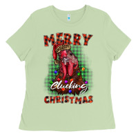 Matcha merry clucking christmas rooster Ladies Tee - BarkalooDesign