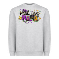 Heather Grey mardi gras mama Heavyweight Sweatshirt - texasbilliewilder