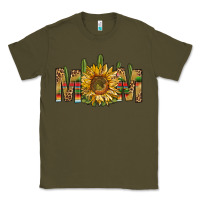 Army Green Western Mom With Sunflower Classic Tee - BundleAndBundleShop