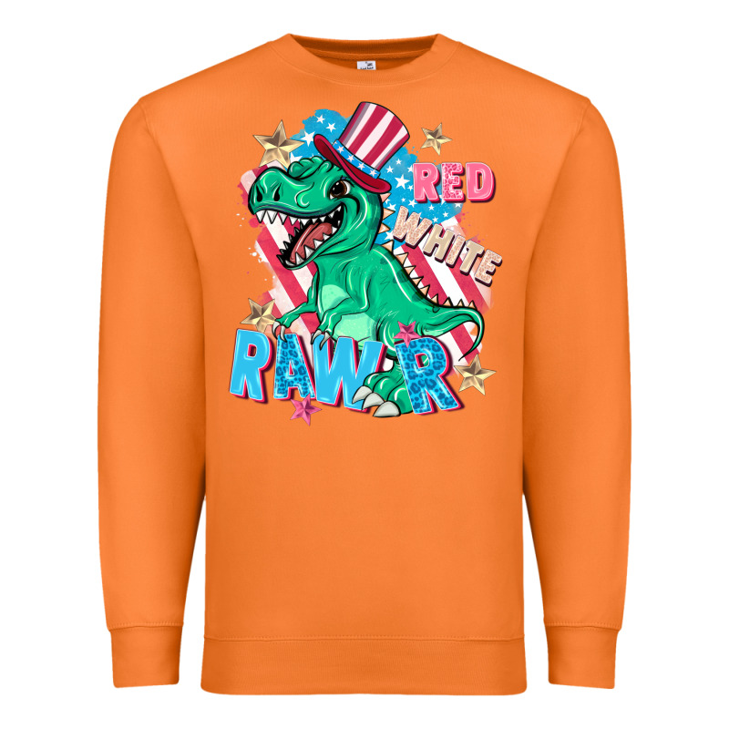Red White Rawr Premium Sweatshirt by FaDigitalArtStudio | Teevron