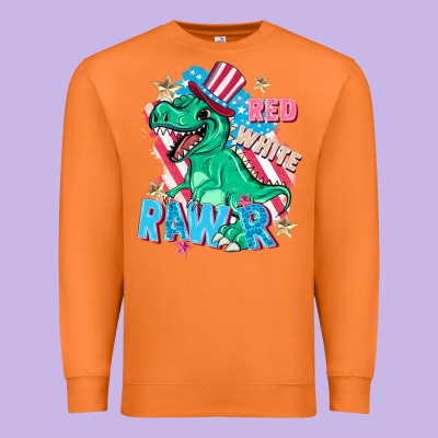 Red White Rawr Premium Sweatshirt Designed By Fadigitalartstudio