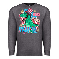 Charcoal Heather Red white rawr Premium Sweatshirt - FaDigitalArtStudio