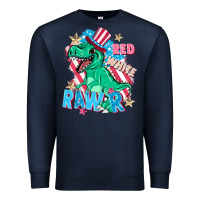 Navy Red white rawr Premium Sweatshirt - FaDigitalArtStudio
