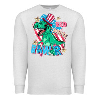 Oatmeal Heather Red white rawr Premium Sweatshirt - FaDigitalArtStudio