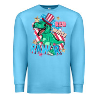 Ocean Blue Red white rawr Premium Sweatshirt - FaDigitalArtStudio