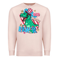 Pale Pink Red white rawr Premium Sweatshirt - FaDigitalArtStudio
