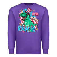 Purple Red white rawr Premium Sweatshirt - FaDigitalArtStudio