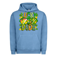 Pigment Pebble Blue Lucky Dude Urban Hoodie - CowhideDigitalArt