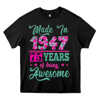 Black made in 1947, 75 years of being awesome kopya Heavy Core Tee - Jasminsmagicworld