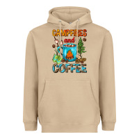 Mushroom Campfires And Coffee Camping Coffee Heavyweight Hoodie - FaDigitalArtStudio