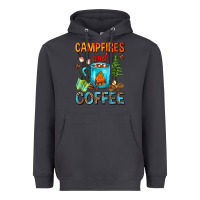 Smoke Campfires And Coffee Camping Coffee Heavyweight Hoodie - FaDigitalArtStudio