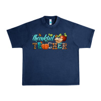 Navy thankful teacher Urban Heavy Tee - BundleAndBundleShop