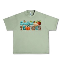 Oil Green thankful teacher Urban Heavy Tee - BundleAndBundleShop