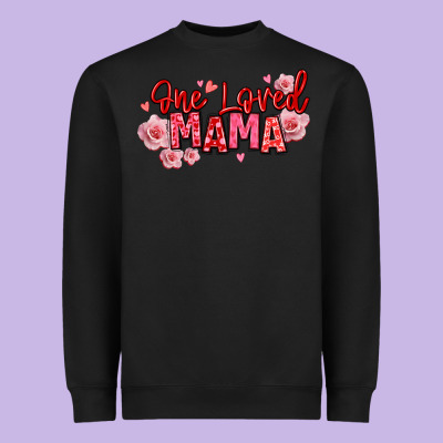 One Loved Mama Valentine's Day Heavyweight Sweatshirt Designed By Texasbilliewilder