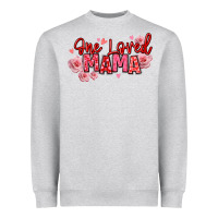 Heather Grey one loved mama valentine's day Heavyweight Sweatshirt - texasbilliewilder