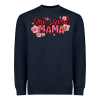 Navy one loved mama valentine's day Heavyweight Sweatshirt - texasbilliewilder