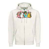 Oatmeal Heather Love Easter Day Zipper Hoodie - HowdyJamesFarm