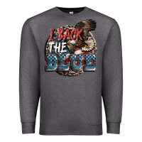 Charcoal Heather I back the blue Premium Sweatshirt - FaDigitalArtStudio