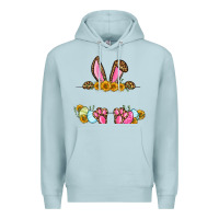 Blue Mist Western Easter bunny name frame Premium Hoodie - OliviaCreatesArt