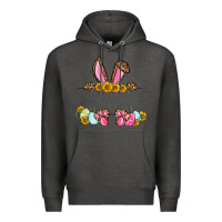 Charcoal Heather Western Easter bunny name frame Premium Hoodie - OliviaCreatesArt