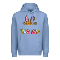 Colony Blue Western Easter bunny name frame Premium Hoodie - OliviaCreatesArt