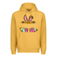 Mustard Western Easter bunny name frame Premium Hoodie - OliviaCreatesArt