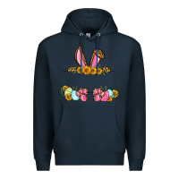 Navy Western Easter bunny name frame Premium Hoodie - OliviaCreatesArt