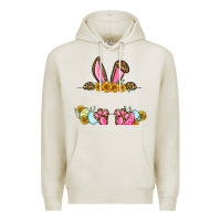 Oatmeal Heather Western Easter bunny name frame Premium Hoodie - OliviaCreatesArt
