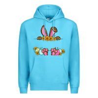 Ocean Blue Western Easter bunny name frame Premium Hoodie - OliviaCreatesArt