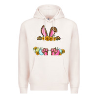 Pale Pink Western Easter bunny name frame Premium Hoodie - OliviaCreatesArt
