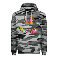 Slate Camo Western Easter bunny name frame Premium Hoodie - OliviaCreatesArt