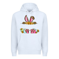 White Western Easter bunny name frame Premium Hoodie - OliviaCreatesArt