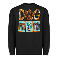 Black Dog Mom with Paw Heavyweight Sweatshirt - texasbilliewilder