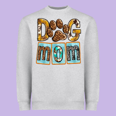 Dog Mom With Paw Heavyweight Sweatshirt Designed By Texasbilliewilder