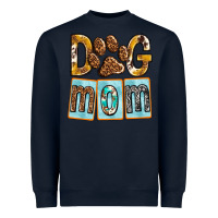 Navy Dog Mom with Paw Heavyweight Sweatshirt - texasbilliewilder