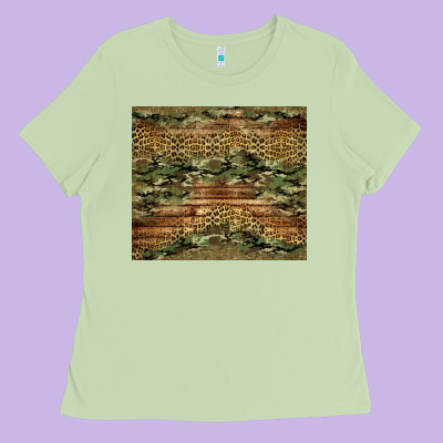 Camo Leopard And Glitter Tumbler Ladies Tee Designed By Jasminsmagicworld