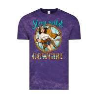 Cloud Purple Western Stay Wild Cowgirl Vintage Tee - BundleAndBundleShop