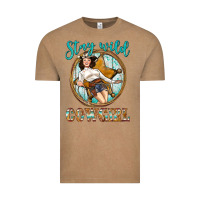Vintage Coffee Western Stay Wild Cowgirl Vintage Tee - BundleAndBundleShop