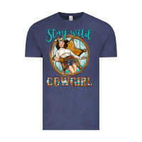 Vintage Denim Western Stay Wild Cowgirl Vintage Tee - BundleAndBundleShop