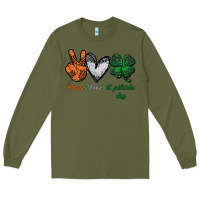 Army Green peace love st patrick's day Long Sleeve Tee - Bettercallsaul