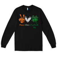 Black peace love st patrick's day Long Sleeve Tee - Bettercallsaul