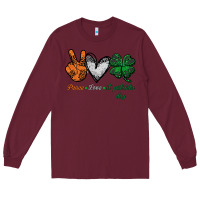 Burgundy peace love st patrick's day Long Sleeve Tee - Bettercallsaul